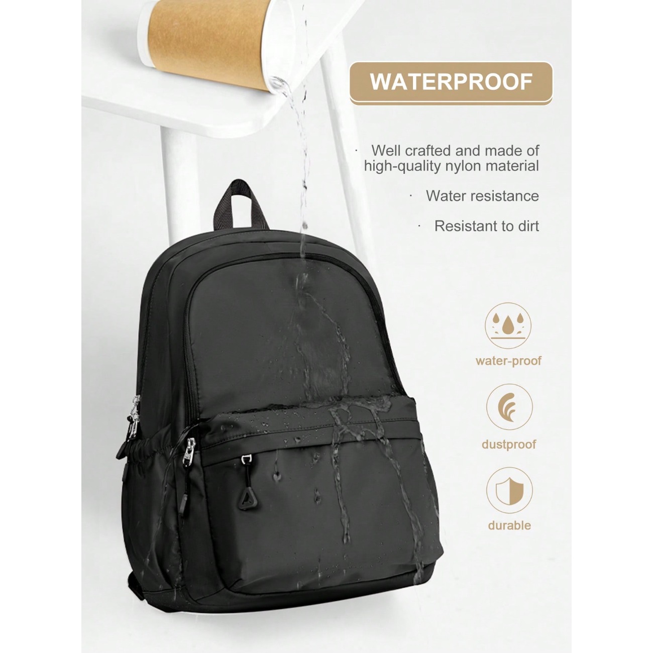 Laptop Backpack 15.6 - Rugzak voor middel- en middelbare scholieren